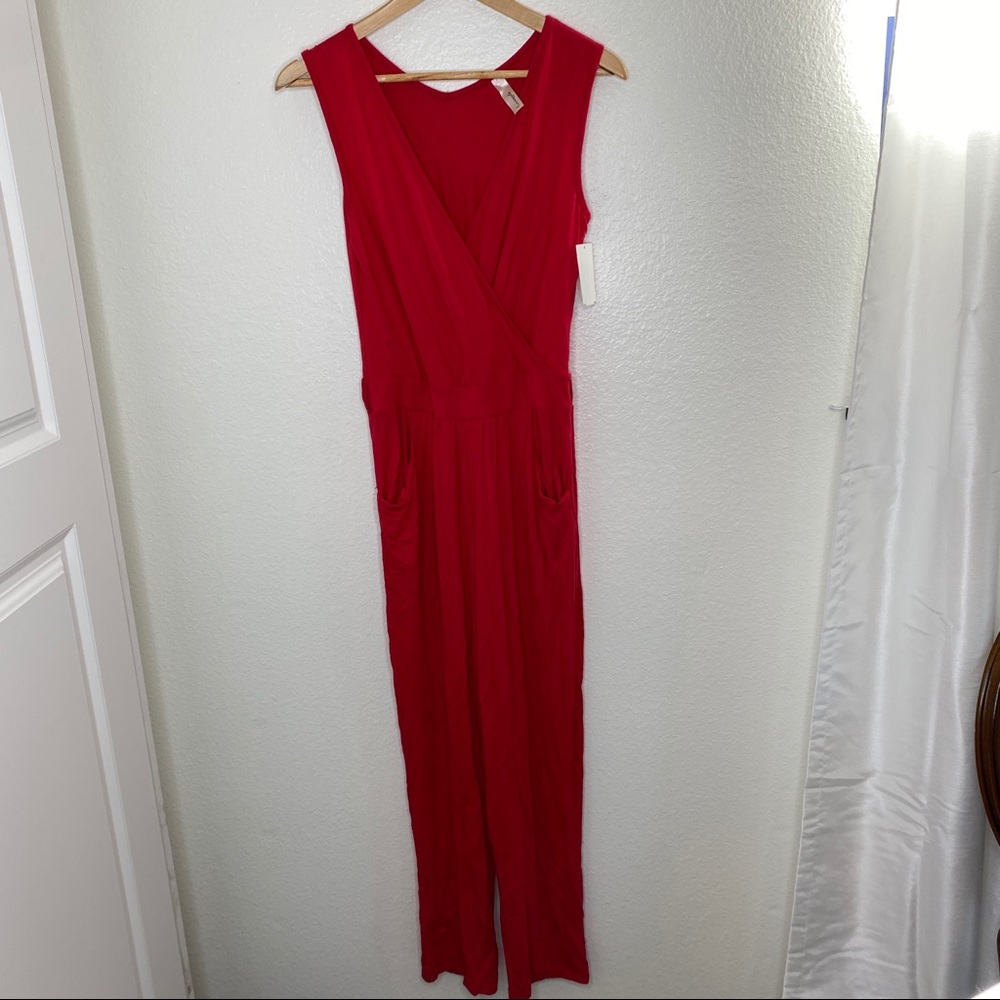 NWT Lovepella pink/red stretchy jumpsuit